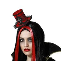 Halloween/horror verkleed diadeem hoedje - vampier queen/princess - kunststof - dames/meisjes   -