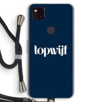 Topwijf Navy: Pixel 4a 5G Transparant Hoesje met koord