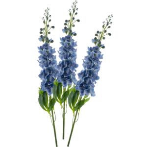 Kunstbloem Ridderspoor/delphinium Roland - 3x - 87 cm - blauw - kunst zijdebloemen