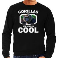 Dieren stoere gorilla sweater zwart heren - gorillas are cool trui