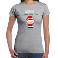 Fout kersttrui t-shirt voor dames - Kerstman - grijs - Merry Christmas