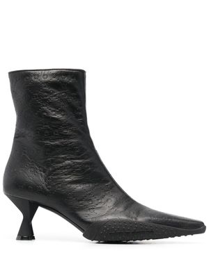 Marine Serre bottines en cuir - Noir