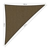 Shadow Comfort 90 graden driehoek 5x5x7,1m Japanese Brown met Bevestegingsset en buitendoek reiniger - thumbnail
