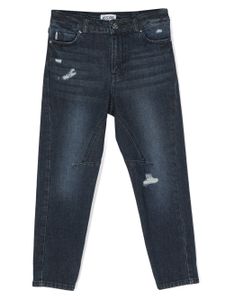 Moschino Kids jean skinny à effet usé Teddy Bear - Bleu