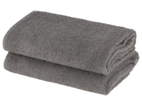 LIVARNO home 2 Handdoeken 100 x 50 cm (Grijs)