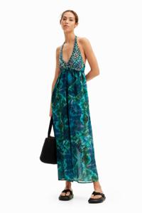 Maxi-jurk halternek arty tie-dye - GREEN - XS