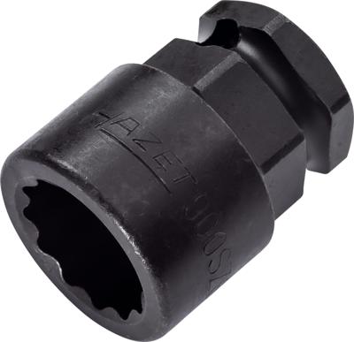 HAZET Krachtdopsleutel 900SZ6-19 · 1/2 inch (12,5 mm) vierkant hol, 24 mm buitenzeskant · Buitentwaalfkant tractieprofiel · SW 19 mm