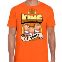 Oranje Koningsdag t-shirt - king of shots - voor heren - thumbnail