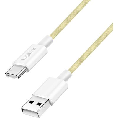 LogiLink CU0334 USB-C-kabel USB 2.0 USB-A stekker, USB-C stekker 1.5 m Geel