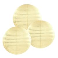 Luxe bol feest lampion - 3x - creme wit - dia 35 cm - papier