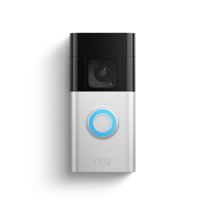 ring Video Doorbell Plus Video-deurintercom via WiFi Nikkel (mat), Zwart