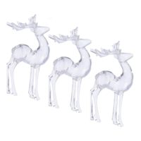 6x Transparant staand hert kerstversiering hangdecoratie 13 cm