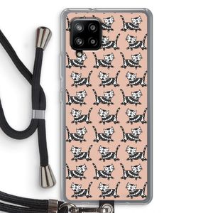 Zwarte poes: Samsung Galaxy A42 5G Transparant Hoesje met koord
