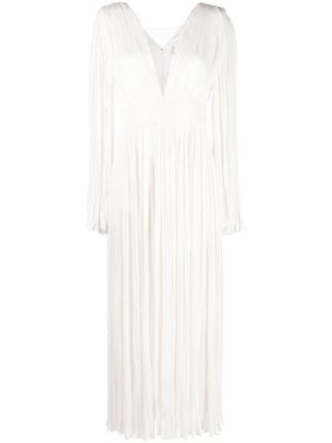 V:PM ATELIER robe longue plissée - Blanc