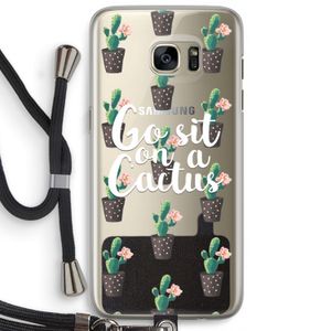 Cactus quote: Samsung Galaxy S7 Edge Transparant Hoesje met koord