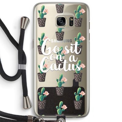 Cactus quote: Samsung Galaxy S7 Edge Transparant Hoesje met koord