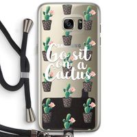 Cactus quote: Samsung Galaxy S7 Edge Transparant Hoesje met koord