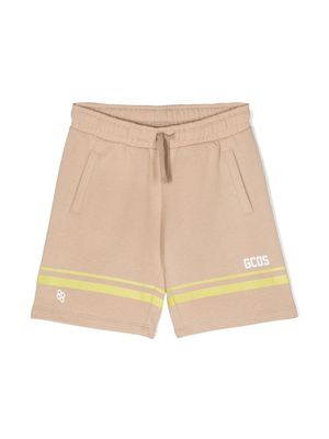 Gcds Kids short en coton à logo imprimé - Tons neutres