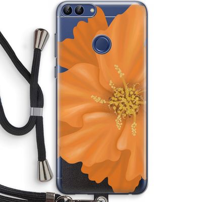 Orange Ellila flower: Huawei P Smart (2018) Transparant Hoesje met koord