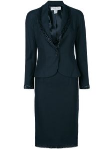 Christian Dior Pre-Owned tailleur-jupe à détails tressés (années 2000) - Bleu