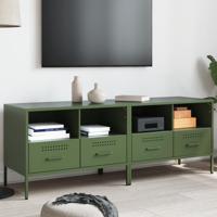 Tv-meubelen 2 st 68x39x50,5 cm staal olijfgroen