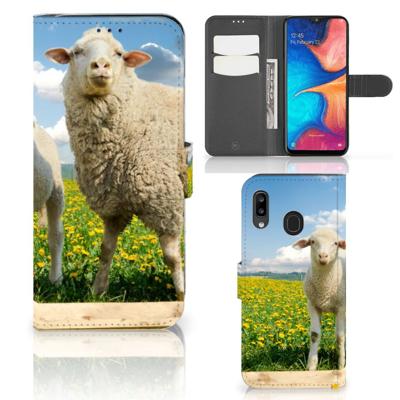 Samsung Galaxy A30 | Telefoonhoesje | Met pasjeshouder | Schaap en Lammetje