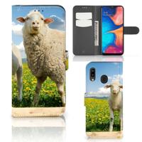 Samsung Galaxy A30 | Telefoonhoesje | Met pasjeshouder | Schaap en Lammetje