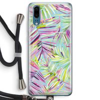 Tropical Palms Blue: Huawei P20 Transparant Hoesje met koord