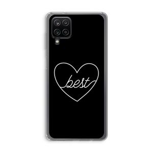 Best heart black: Samsung Galaxy A12 Transparant Hoesje