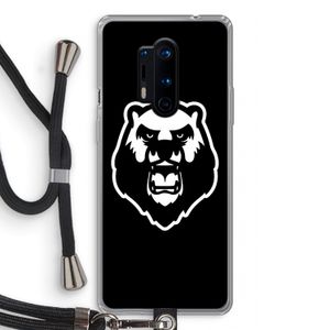 Angry Bear (black): OnePlus 8 Pro Transparant Hoesje met koord