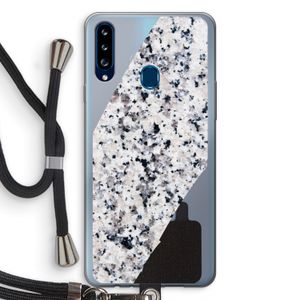 Gespikkelde marmer: Samsung Galaxy A20s Transparant Hoesje met koord