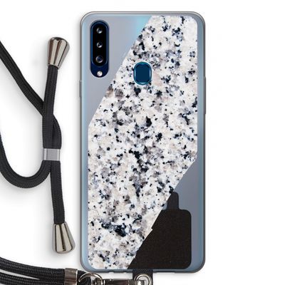 Gespikkelde marmer: Samsung Galaxy A20s Transparant Hoesje met koord