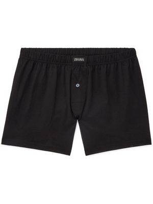 Zegna boxer boutonné Filoscozia en coton - Noir