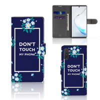 Samsung Galaxy Note 10 Portemonnee Hoesje Flowers Blue DTMP - thumbnail