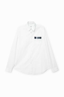 Basic 100% katoenen shirt - WHITE - L