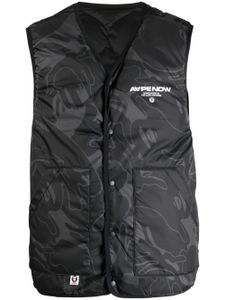 AAPE BY *A BATHING APE® gilet matelassé à broderies - Noir