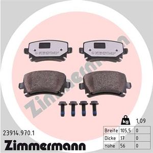 Remblokkenset, schijfrem ZIMMERMANN, u.a. fÃ¼r VW, Seat, Skoda, Audi