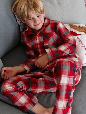 Flanellen pyjama voor jongens rood Flanellen pyjama voor jongens rood