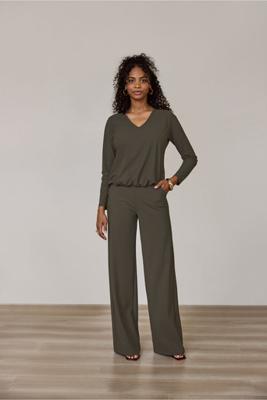 Lexie LONG bonded trousers - new army - 94810