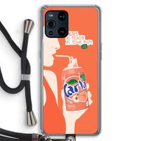 Peach please!: Oppo Find X3 Transparant Hoesje met koord