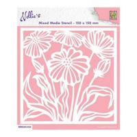 Nellie's Choice • stencil a6 size christmas flowers-1