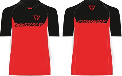 CONWAY shirt met korte mouwen "trail jersey ss" trail jersey ss size m black/red
