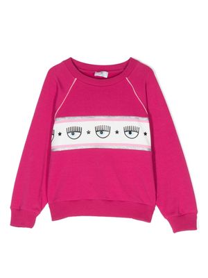 Chiara Ferragni Kids sweat Eyelike à bande logo - Rose