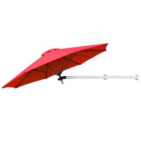 247cm Wandgemonteerde Cantilever Parasol Patio Wandgemonteerde Parasol met Verstelbare Paal Kantelbare Parasol met Ventilatieopening