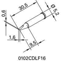 Ersa 102 CD LF 16 Soldeerpunt Beitelvorm, recht Grootte soldeerpunt 1.6 mm Inhoud: 1 stuk(s)