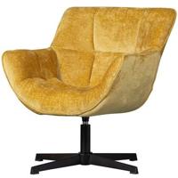 WOOOD Wibo Draaifauteuil - Chenille - Curry - 94x71x83