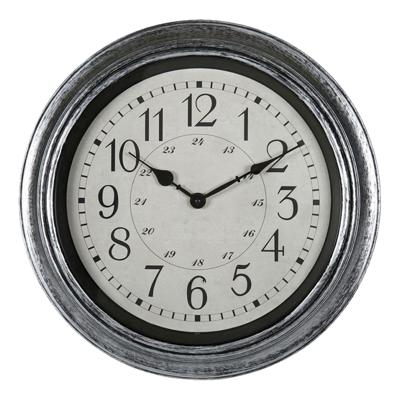 Ostaria Wandklok/muur klok - Old School - D40 cm - kunststof - zwart - keuken/kamer