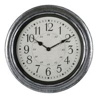 Ostaria Wandklok/muur klok - Old School - D40 cm - kunststof - zwart - keuken/kamer