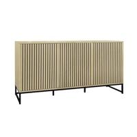 sweeek - Eigentijds 3-deurs dressoir met gegroefd houteffect L 160 sweeek - Eigentijds 3-deurs dressoir met gegroefd houteffect L 160