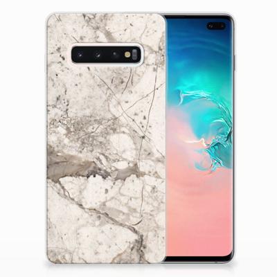 Samsung Galaxy S10 Plus | TPU | Siliconen hoesje | Marmer Beige
